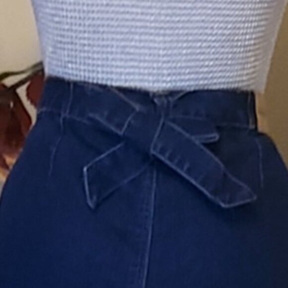 NWT Women’s Navy Blue Stretch Cotton Chic Midi Denim Skit Size 8 12 16 - Picture 7 of 7